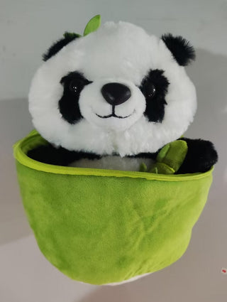 Simulated Bamboo Tube Flower Panda Pillow - Phosgene