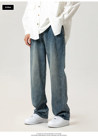 Washed Jeans Men's Spring American Wide Leg Leisure Phosgene