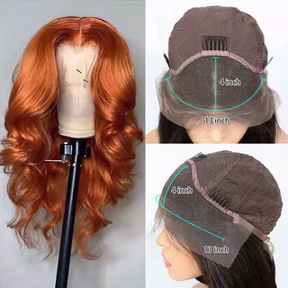 European And American Dark Orange Wig Hair Set Smooth Hair - Phosgene