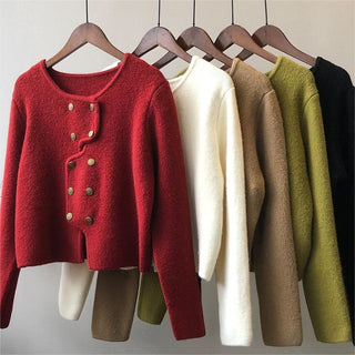 Classic Style Short Knitted Cardigan Jacket Advanced French Style - Phosgene