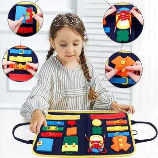 New Busy Book Children's Busy Board Dressing And Buttoning Learning Baby Early Education Preschool Sensory Learning Toy - Phosgene