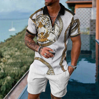 Men's Summer New Polo Shirt Suit Plus Size Fashion Phosgene