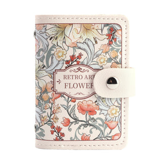 Women's Flower Oil Painting Retro Style Large Capacity Card Holder Phosgene