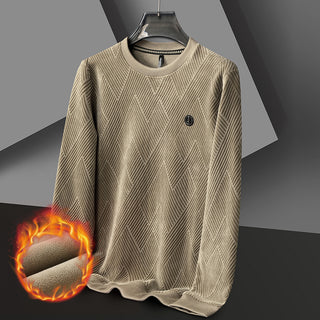 Men's Fleece-lined Thick Round Neck Thermal Bottoming Shirt Phosgene