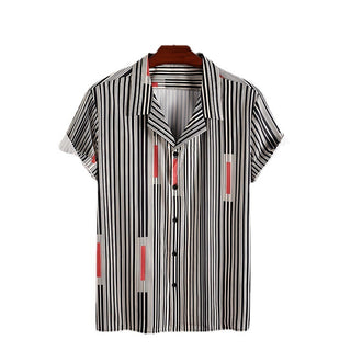 Summer Striped Men's Short Sleeve Thin Slim Fit Phosgene