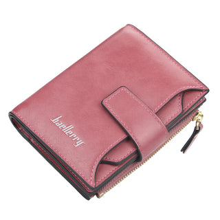 Short Multiple Card Slots Buckle Driving License Card Holder Zipper Wallet - Phosgene