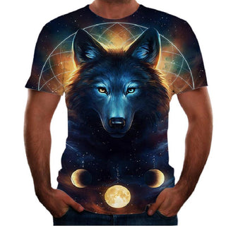 New Animal Print 3d T-shirt Men's Short Sleeve Phosgene