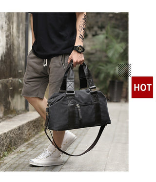 Fashion Men's Retro Canvas Out Luggage Business Travel Handbag - Phosgene