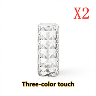 Nordic Crystal Lamp USB Table Lamps Bedroom Touch Dimming Atmosphere Diamond Night Light Rose Projector Lamp Decor - Phosgene