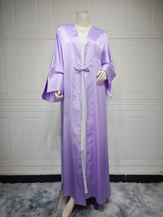 Middle East Muslim Robe Fashion Satin Soft Dress - Phosgene