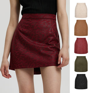 Bronzing Leopard Suede Skirt European And American High Waist Skirt - Phosgene