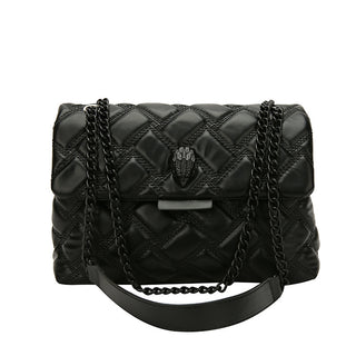 Plaid Embossed Chain Personality Shoulder Bag - Phosgene