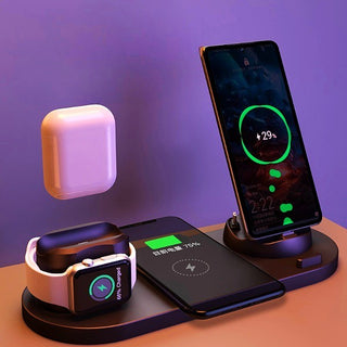 Wireless Charger For IPhone Fast Charger For Phone Fast Charging Pad For Phone Watch 6 In 1 Charging Dock Station - Phosgene